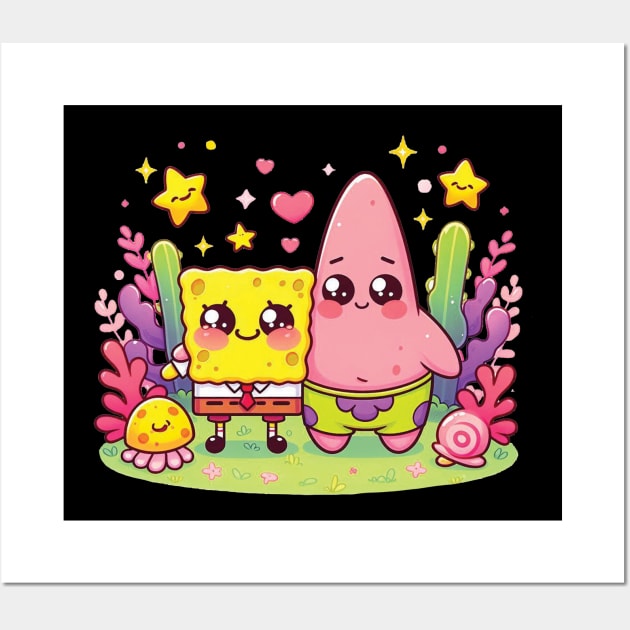 Cute Sponge Bob and Patrick Wall Art by The Art-Mart